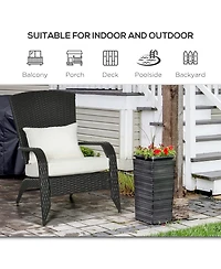 Outsunny Pe Rat Adirondack Lounge Patio Fire Pit Chair,