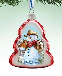 Designocracy Cowboy Snowman Mercury Holiday Ornament