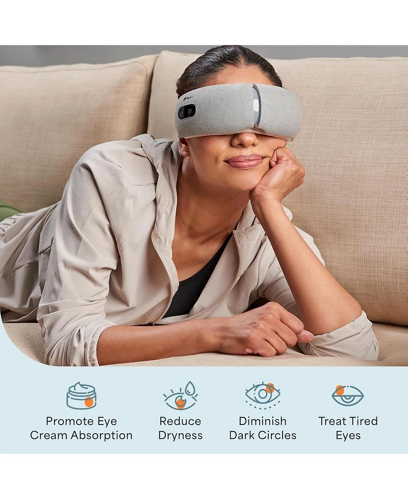 LifePro Eye Massager with Heat & Vibration - 4 Soothing Modes, Rechargeable, Bluetooth Music