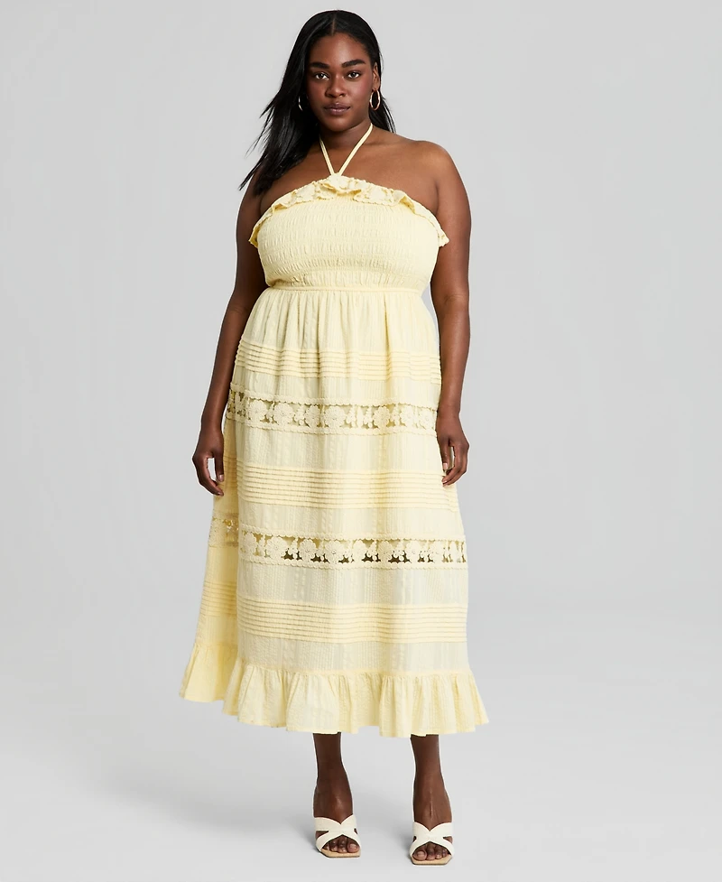 And Now This Trendy Plus Cotton Lace Maxi Dress, Exclusively at Macy's