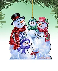 Designocracy by Dona Gelsinger Snowflake Family Ornament, Set of 2