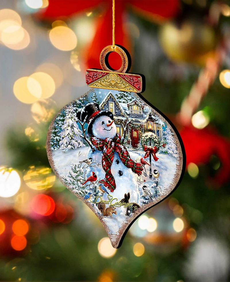 Designocracy An Old Fashioned Christmas Drop Wooden Ornaments, Set of 2