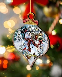 Designocracy An Old Fashioned Christmas Drop Wooden Ornaments, Set of 2