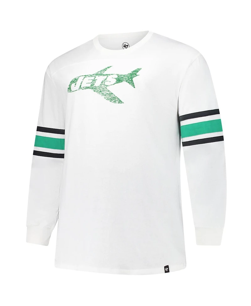 '47 Brand Men's White New York Jets Big Tall Premier Brex Long Sleeve T-Shirt