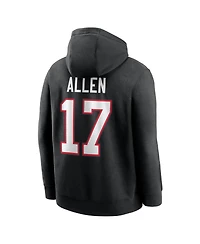 Nike Men's Josh Allen Black Buffalo Bills Name Number Fleece Hoodie
