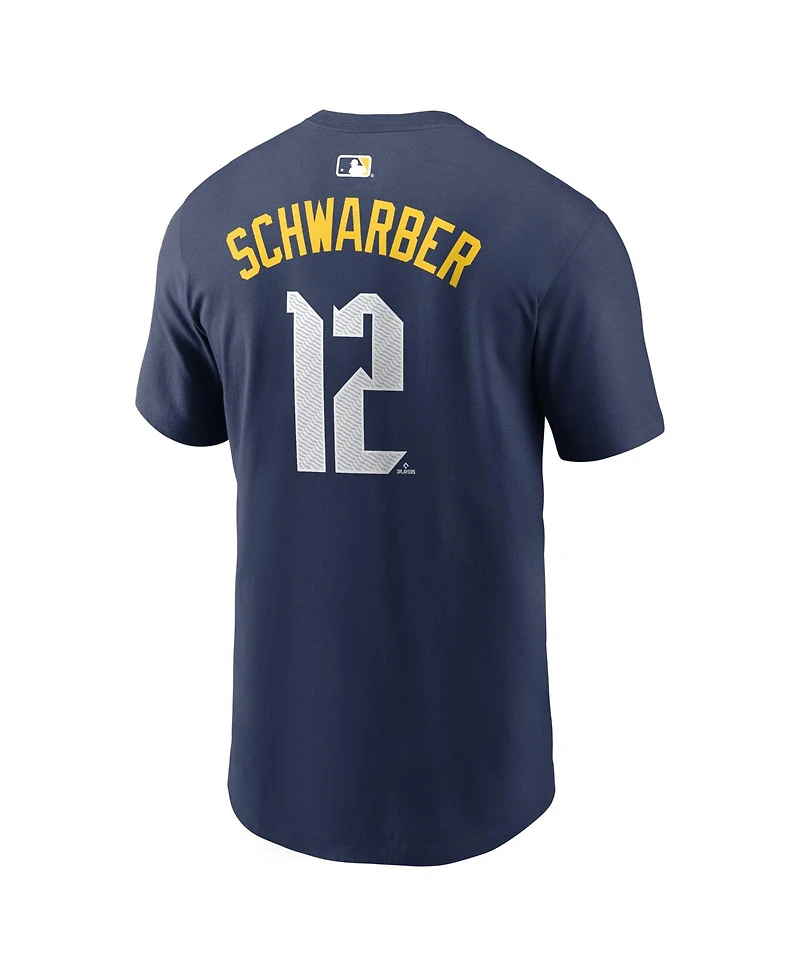Nike Men's Kyle Schwarber Navy Philadelphia Phillies City Connect Name Number T-Shirt