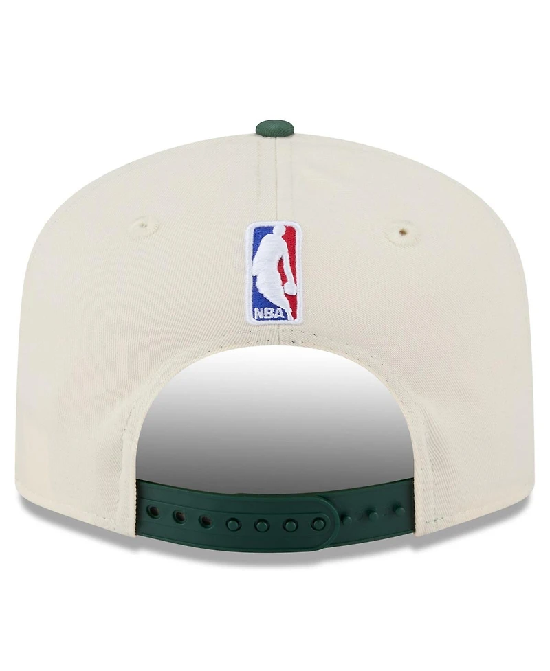 New Era Men's Cream/Hunter Green Milwaukee Bucks 2025/26 City Edition 19TWENTY Adjustable Hat
