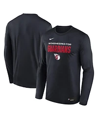 Nike Men's Black Cleveland Guardians Authentic Collection Legend Dri-fit Long Sleeve T-Shirt