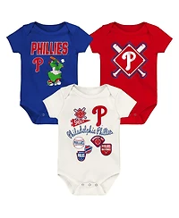 Outerstuff Newborn 3-Piece Philadelphia Phillies Home Plate Creeper Set