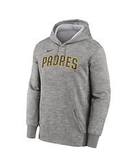 Nike Men's Heather Gray San Diego Padres Primary Wordmark Therma Hoodie