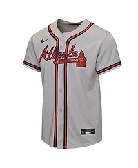 Nike Big Boys and Girls Ronald Acuna Jr. Gray Atlanta Braves Road Replica Jersey