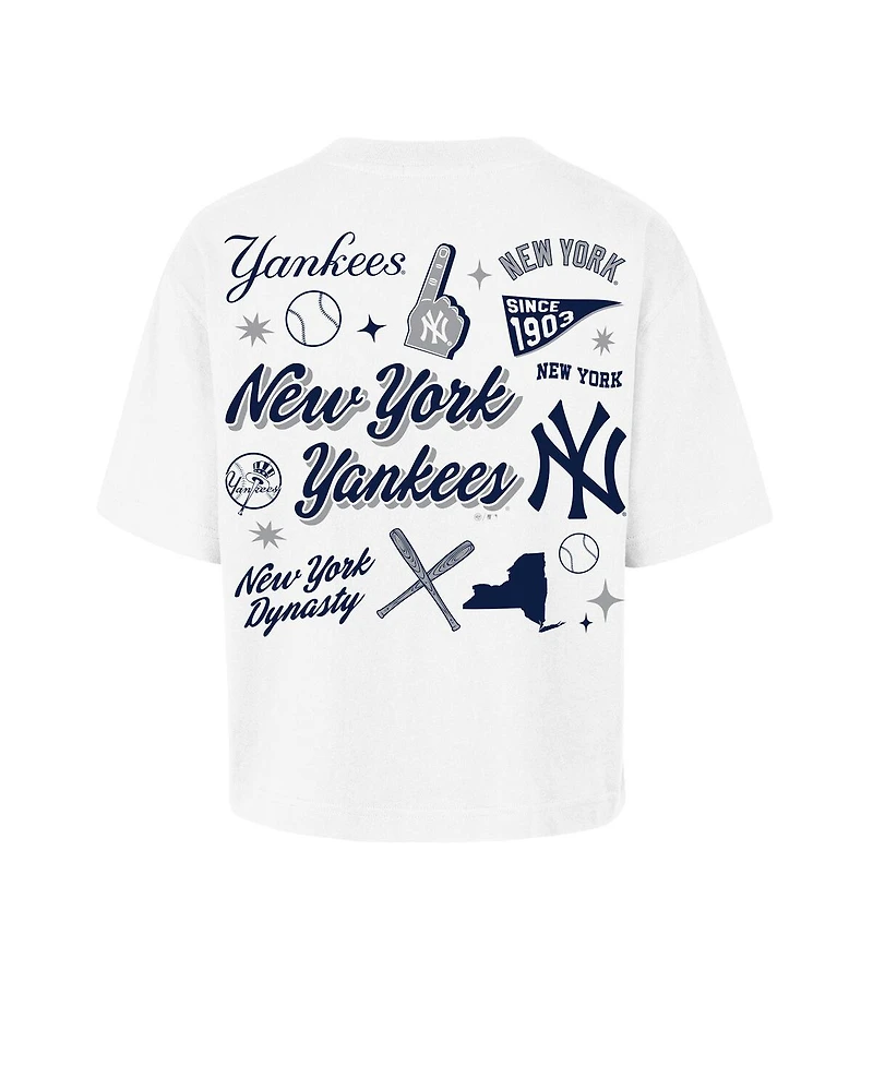 '47 Brand Women's White New York Yankees Collage Script Reed City T-Shirt