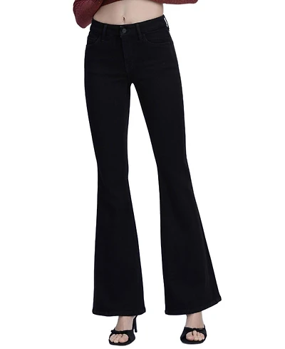 Vervet Women's Mid Rise Seamless Waistband Flare Jeans