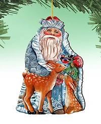 Designocracy Winter Treasure Wooden Christmas Ornament, Set of 2