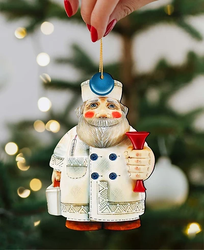 Designocracy Doctor Santa Wooden Ornament