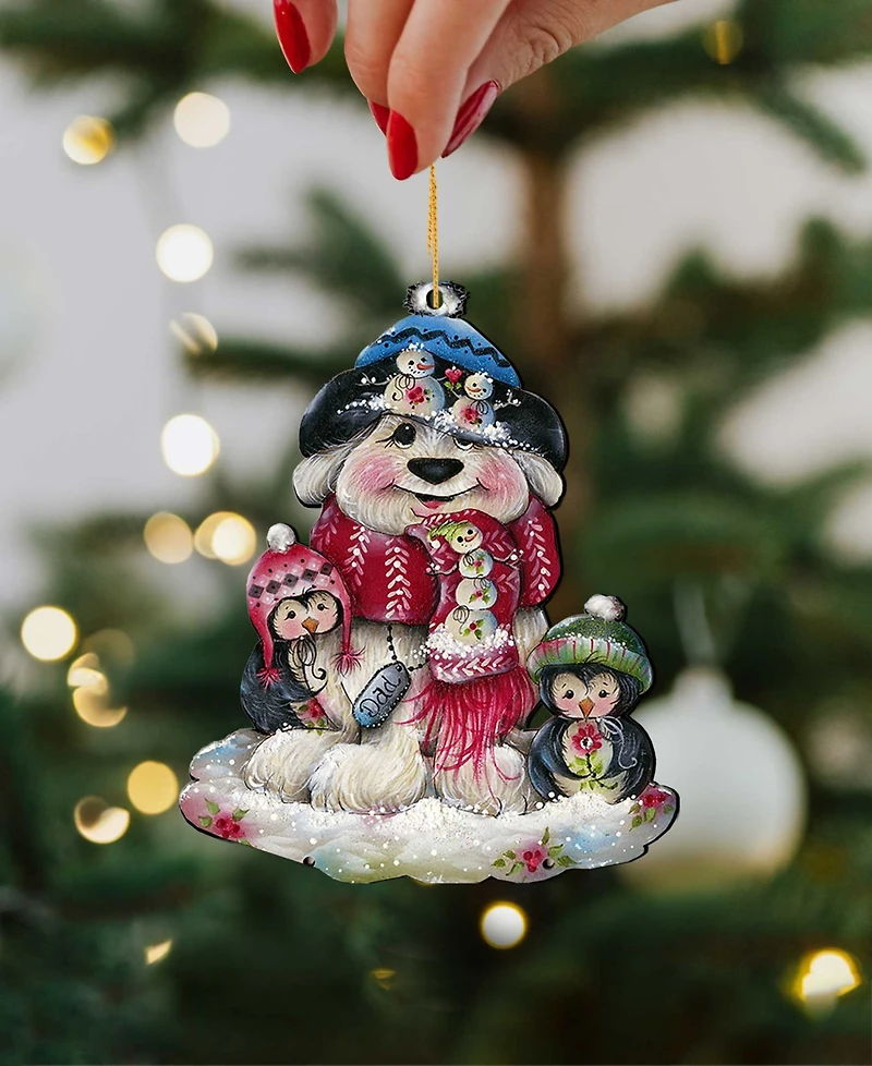 Designocracy Christmas by Jamie Mills Price Holiday Wooden Ornaments, Set of 3