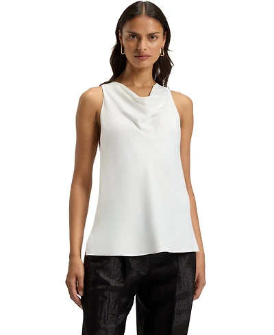 Boss by Hugo Boss Women's Satin Draped Neckline Sleeveless Top