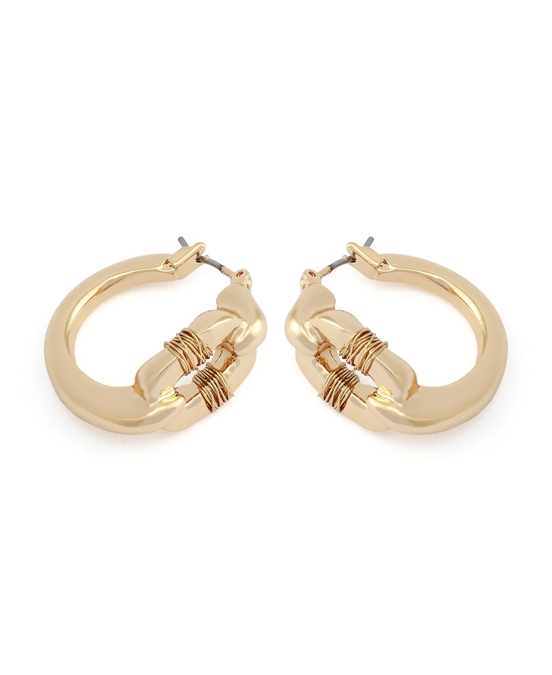 Robert Lee Morris Soho Gold Oval Link Huggie Earrings
