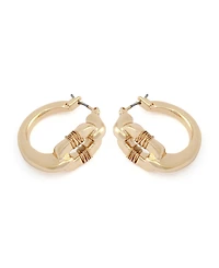 Robert Lee Morris Soho Gold Oval Link Huggie Earrings