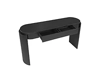 sumyeg Storage Cabinet Console with Fluted Design, Oval Top and 2 Drawers