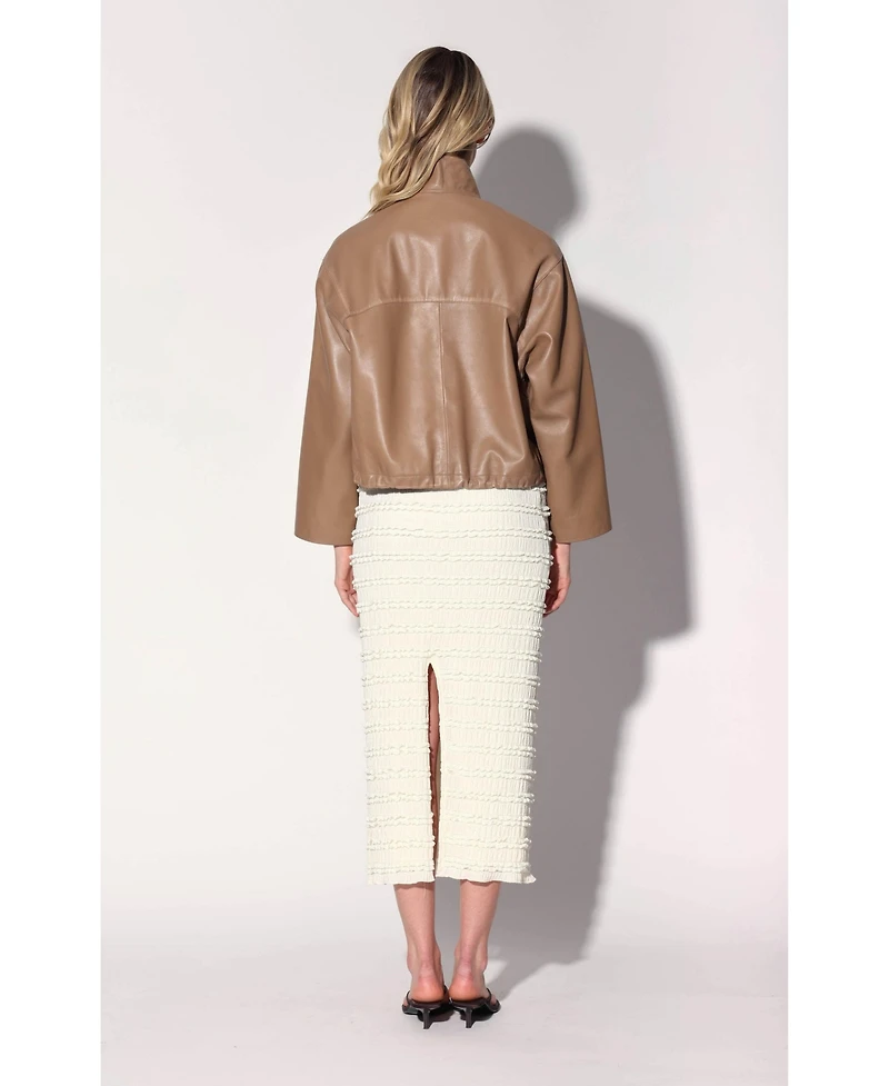 Walter Baker Women's Roman Funnel-Neck Lamb Leather Jacket