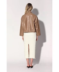 Walter Baker Women's Roman Funnel-Neck Lamb Leather Jacket