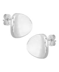 Dapped Disc Stud Earrings Set 14k White or Rose Gold (10mm)
