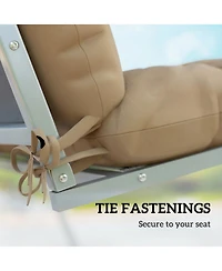 Outsunny Indoor Outdoor Chair Cushions with Back, Pillows