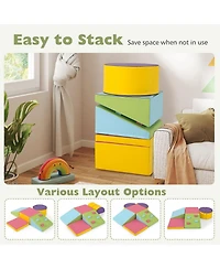 Mecale 6-Piece Toddler Soft Play Set with Climbing Triangle & Ramp