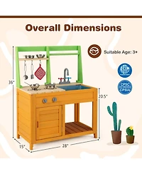 Mecale Outdoor Mud Kitchen Playset for Boys & Girls 3+ Years, Safe and Fun Pretend Toy