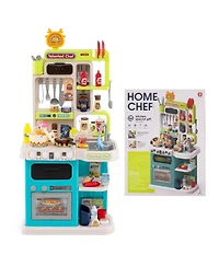Mecale Kids Kitchen Playset, Pretend Play Kitchen with Realistic Lights & Sounds for Imaginative Play
