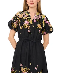 Vince Camuto Women's V-Neck Printed Midi Dress