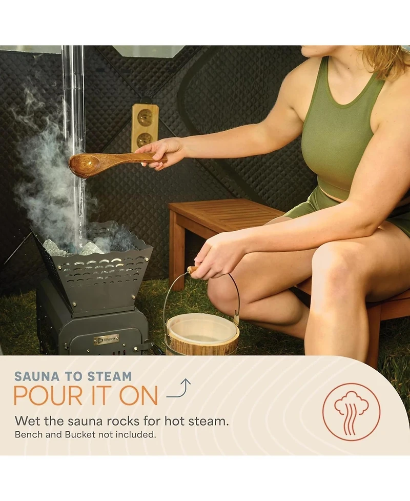 Lifepro Portable Sauna Tent with Wood Stove – 4 Person Outdoor Steam & Dry Sauna for Camping, Backyard & Home, Foldable Design