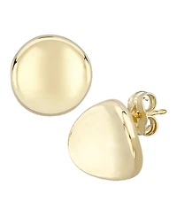 Dapped Disc Stud Earrings Set 14k White or Rose Gold (10mm)