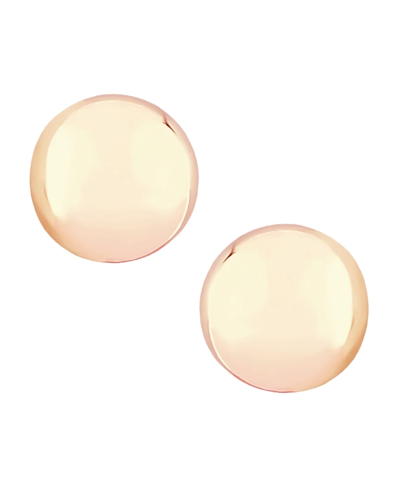 14k Gold Earrings, Flat Ball Stud (5mm)