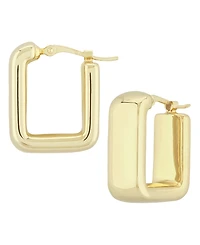 Bold Square Hoop Earrings Set in 14k Gold