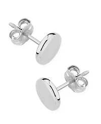 Flat Round Stud Earrings Set 14k Yellow Gold (8mm)