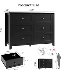 gaomon Drawer Dresser for Bedroom, Large Dresser with Deep Drawers & Metal Knobs