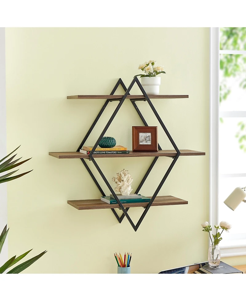 Danya B Antigua Crossed Double Diamond Shelf Unit