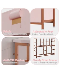 gaomon 10-Drawer Fabric Dresser, Tall Chest with Fabric Bins, Side Pockets & Sturdy Steel Frame for Bedroom, Closet, or Living Room