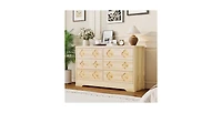 gaomon Drawer Dresser for Bedroom Wide Dresser, Boho Chest of Drawers, Wooden Chest with Clothes Storage Cabinet