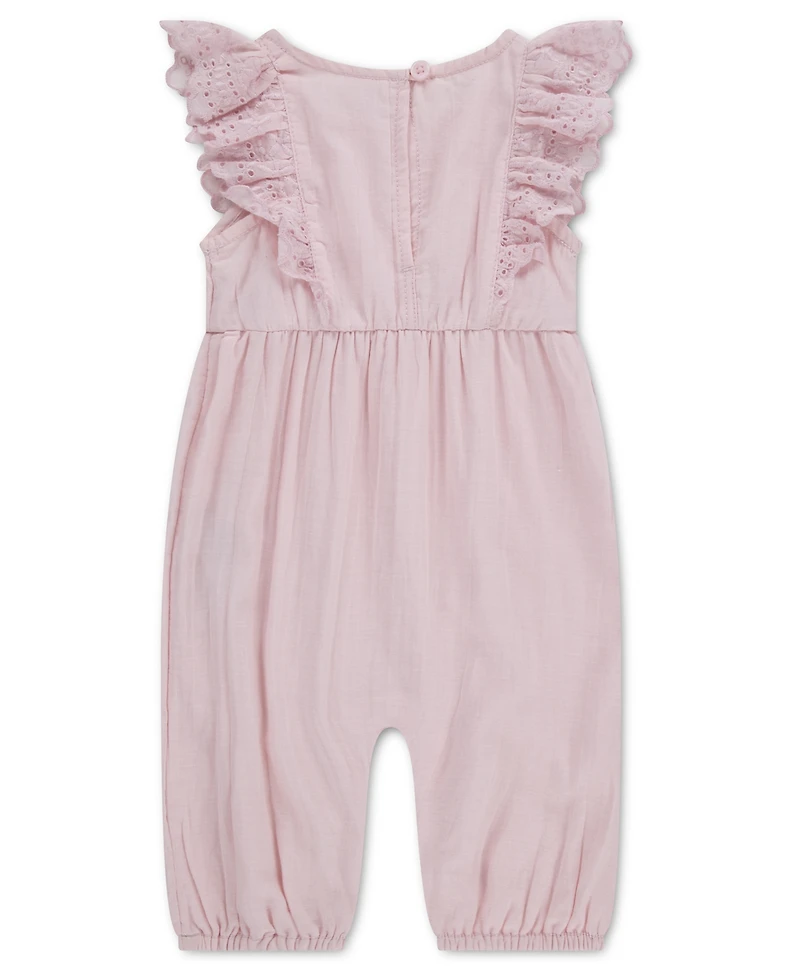 abercrombie kids Baby Girls' Flutter Sleeve Eyelet Jumpsuit