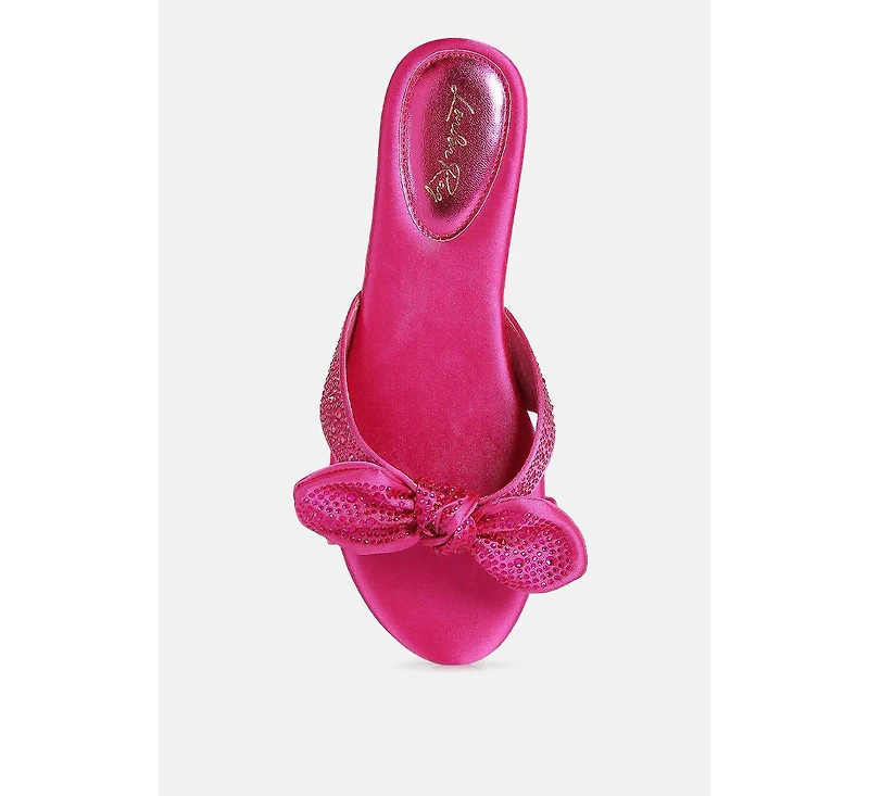 fleurette bow flat sandals