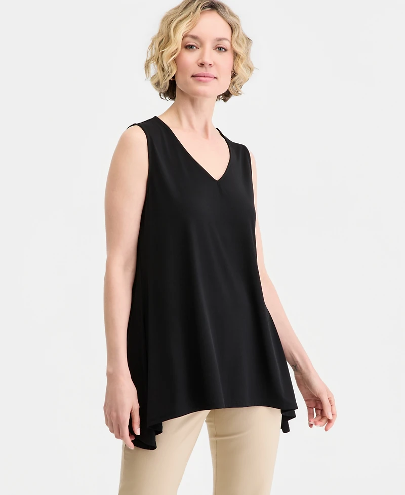 Jm Collection Women's Solid Sleeveless Vneck Knit Top, Macy's Exclusive