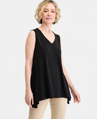 Jm Collection Women's Solid Sleeveless Vneck Knit Top, Macy's Exclusive