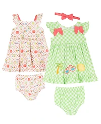 Rare Editions Baby Girls' Sleeveless Dress, Diaper Cover and Headband, 5-Piece Set