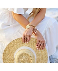 Non-Tarnishing Gold filled, 3mm Ball and Freshwater Pearl Stretch Bracelet