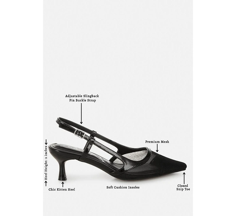 London Rag Womens Florina Snip-Toe Slingback Heel Sandals