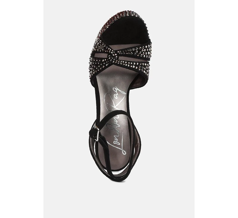 bellini heat-set diamante high block heel sandals