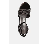 bellini heat-set diamante high block heel sandals